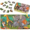 KOKOBOX PUZZLE-IN-CAN Puzzle Bambini 3 4 5 Anni Giochi Bambini Giochi Montessori Giocattoli Educativi per Bambini Giocattolo Bambini Puzzle Animali Bambino Bambina - 60 Puzzle Elefante