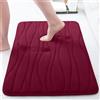 Homaxy Tappetino da bagno in memory foam, morbido, antiscivolo, per il bagno, assorbente, lavabile, colore: rosso vinaccia, 50 x 76 cm