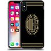 Head Case Designs Licenza Ufficiale AC Milan Nero E Oro Stemma Custodia Cover in Morbido Gel Compatibile con Apple iPhone X/iPhone XS