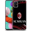 Head Case Designs Licenza Ufficiale AC Milan Curvato Modelli Cresta Custodia Cover Dura per Parte Posteriore Compatibile con Samsung Galaxy A51 (2019)