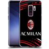 Head Case Designs Licenza Ufficiale AC Milan Curvato Modelli Cresta Custodia Cover in Morbido Gel Compatibile con Samsung Galaxy S9+ / S9 Plus