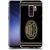 Head Case Designs Licenza Ufficiale AC Milan Nero E Oro Stemma Custodia Cover in Morbido Gel Compatibile con Samsung Galaxy S9+ / S9 Plus
