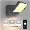 Klighten Applique LED Dimmerabile Esterno Interno 24W Controllo APP, Timer, IP65 Luci da Parete, Lampade da Parete Regolabile Alluminio Moderno per Ingresso Balconi Giardini, Anthrazit, 3000K-6000K