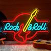 SIGNSHIP Chitarra Rock & Roll Neon Segni USB Alimentato Neon Lettere Luce per Wall Room Decor Luci Led per Camera da Letto Sala Concerti Bar Club Party Decorazione Matrimonio Regalo di Compleanno