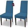sh SCHEFFLER-HOME LIVE HOMESTYLE Housse de chaise élastique « Natalie » en coton élastique/lot de 2 / blu/couverture stretch/revêtement pour chaises et sièges