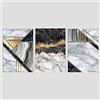 Artze Wall Art Set di 3 stampe geometriche da parete, formato A3, marmo nero/oro