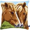 VERVACO Kit Cuscino Punto Croce Cavalli Set Ricamo Principianti Cuscini Gobelin Decorativi ca. 40 x 40 cm Accessori per Lavoretti Creativi DIY Casa Decor Hobby Adulti Cross Stitch