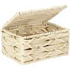 Wenko Scatola da Bagno Vabriano, Cestino Portaoggetti in Rete di Carta con Coperchio, per Bagno e Ufficio, 19 x 10 x 14 cm, Stile Boho, Beige