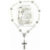 OVUNQUE PROTEGGIMI Rosario di Santa Rita da Cascia in Simil Perla Lungo cm 32 (12.59'') e Preghiera. Coroncina di Santa Rita. Rosary Chaplet of Saint Rita (Pater con Rosa e Volto di Santa Rita)