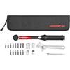 GEDORE red Attrezzi bicicletta kit con chiave dinamometrica da 1/4, 21 pezzi, 2,5-25 Nm, Adattatore da 3/8, prolunga cardanica, inserti, con borsa