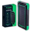 V-TAC Power Bank Solare 10000 mAh con Ricarica Wireless 5W - PowerBank Batteria Esterna con Pannello Solare - Porta USB Type-C USB-A Micro USB - Compatibile iPhone, iPad, Samsung, Xiaomi - Nero