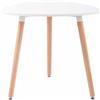 CLP Tavolo Cucina Scandinavo Abenra In MDF E Legno Di Faggio I Tavolino Bar Triangolare Moderno Con Piedini Regolabili Alt 75CM, Colore:bianco, Dimensione:80 cm