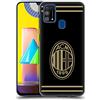 Head Case Designs Licenza Ufficiale AC Milan Nero E Oro Stemma Custodia Cover Dura per Parte Posteriore Compatibile con Samsung Galaxy M31 (2020)
