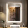 GANPE Specchio da bagno a LED, specchio da trucco, montaggio a parete, 6500 K, LED ad alto lumen, anti nebbia, IP44 impermeabile+verticale e orizzontale (70_x_90_cm)