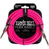 Ernie Ball Flex Cavo per strumenti, dritto / dritto, 6.1m, colore rosa