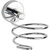 WENKO Vacuum-Loc® porta asciugacapelli Capri - fissaggio senza trapano, Pressogetto di zinco, 10 x 9.5 x 15.5 cm, Cromo
