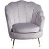 AD TREND L.Velvet Grigio Poltrona MASCA 75x71x84, Come da Foto