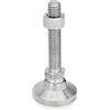 Ganter Normelemente | Piedino articolato, base per mobili, in acciaio inox | GN 343.6-32-M8-40-OS | filettatura M8 x 40