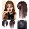 Lxue, Toupet di capelli con frangia, veri capelli umani con clip, per donne che soffrono di perdita di capelli