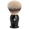 Mühle Classic - Pennello da barba, punta argentata, in resina pregiata, colore: Nero