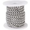 Bestewelry - Catene a maglie cubane in acciaio inox 304, 5 m, con bobina, in argento non saldato