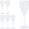 Relaxdays Flute in Plastica, Set 6 Calici, Vino Spumante Frizzante, Bicchieri Riutilizzabili, Senza BPA, 140 ml, Bianco, 19 x 6.5 x 6.5 cm