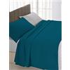 ITALIAN BED LINEN Completo Letto Blu/Grigio matrimoniale 250 x 300 cm
