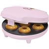 Bestron macchina per ciambelle elettrica, Donut Maker per 7 ciambelle piccole, incl. antiaderente & indicatoro luminso, 700 watt, colore: Rosa
