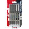 Uni-Ball Penna rollerball UB-157 Eye Fine, inchiostro blu Uni-ball Super Ink, pennino da 0,7 mm, confezione da 5 pezzi