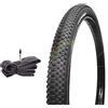 ECOVELO COPERTONE 27.5 X 2.10 + CAMERA D'ARIA MOUNTAIN BIKE MTB 54-584 PNEUMATICO RIGIDO BICICLETTA BICI TASSELLATO