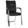 HJH Office 706400 sedia da conferenza BANDA V ecopelle nero/cromo sedia visitatore con braccioli