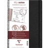 Clairefontaine 783461C Collezione Age Bag un quaderno a spirale a margini staccabili My.Notes nero - A4 21x29,7cm - 120 pagine staccabili a righe - carta bianca 90 g - copertina in carta lustrée a trama cuoio