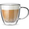 Bialetti Set 2 Bicchieri Double Wall Capri, 160ml, Isolante Termico, Vetro Borosilicato