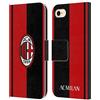 Head Case Designs Licenza Ufficiale AC Milan Rosso E Nero Stemma Custodia Cover in Pelle a Portagoglio Compatibile con Apple iPhone 7/8 / SE 2020 & 2022