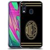 Head Case Designs Licenza Ufficiale AC Milan Nero E Oro Stemma Custodia Cover in Morbido Gel Compatibile con Samsung Galaxy A40 (2019)