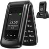 uleway GSM Telefono Cellulare per Anziani,Flip Telefoni Cellulari Tasti Grandi,Volume alto,Funzione SOS, 2.4+1.77 Doppio display,Con Base...