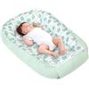Medi Partners Riduttore Lettino Neonato - 100x60x15 Nido Antisoffoco Neonati Bozzolo Culla per Bebè neonata bilaterale Cuscino 100% Cotone Waffle (Ricci con Waffle alla menta)
