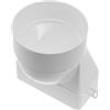 Vent Systems 60 x 120 mm connettore per canale piatto rettangolare fino a Ø100 mm rotondo - ingresso orizzontale breve del tubo, accoppiamento di uscita - Riscaldamento, raffreddamento, collegamento