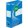 Esselte-Confezione di 25 scatole per archiviazione Dos 100mm blu