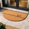 Carpido Zerbino in fibra di cocco a linee semicircolari - clean run 40x60 cm zerbino per porte interne antibatterico in fibra di cocco - materiale naturale