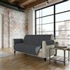Italian Bed Linen TRENDY Copridivano Impermeabile Waterproof - Salvadivano Bicolore e Double Face in Microfibra 100% poliestere, Telo Copertura Divano per Cani, Gatti e Liquidi, Grigio chiaro/Grigio scuro 3 Posti