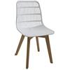 Fashion Commerce Set di 2 sedie in polipropilene bianco con schienale traforato e gambe in legno di faggio.
