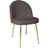 KONTE.DESIGN Set di 2 sedie MONTMARTRE in Tessuto Grigio con Gambe in Ottone