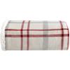 Eddie Bauer Throw Blanket Biancheria da Letto Reversibile in Pile Sherpa, Decorazione per la casa per Tutte Le Stagioni, Poliestere, New Castle Rosso/Grigio/Avorio, Coperta