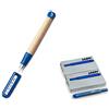 LAMY abc 009 - Penna stilografica in legno d'acero e plastica, pennino in acciaio lucido, spessore A (principianti) (pennino A, penna stilografica + cartucce, blu)