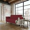 Italian Bed Linen TRENDY Copridivano Impermeabile Waterproof - Salvadivano Bicolore e Double Face in Microfibra 100% poliestere, Telo Copertura Divano per Cani, Gatti e Liquidi, Bordeaux/Panna 3 Posti