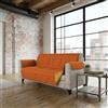Italian Bed Linen TRENDY Copridivano Impermeabile Waterproof - Salvadivano Bicolore e Double Face in Microfibra 100% poliestere, Telo Copertura Divano per Cani, Gatti e Liquidi, Arancio/Giallo 3 Posti