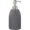 Relaxdays Dispenser di Sapone Manuale, 300ml, Portasapone Ricaricabile, Accessorio Bagno & Cucina, Poliresina, Grigio