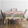 Italian Bed Linen Tovaglia in Panama 100% Cotone, GERANI, 150x240 cm