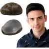 Lordhair Protesi Capelli Uomo, Pelle Super Sottile da 0,06 mm Tutti con loop a V Parrucca da Uomo per Sistema Capillare da 8x10 Pollici Dimensione Della Base Densità Media -130%